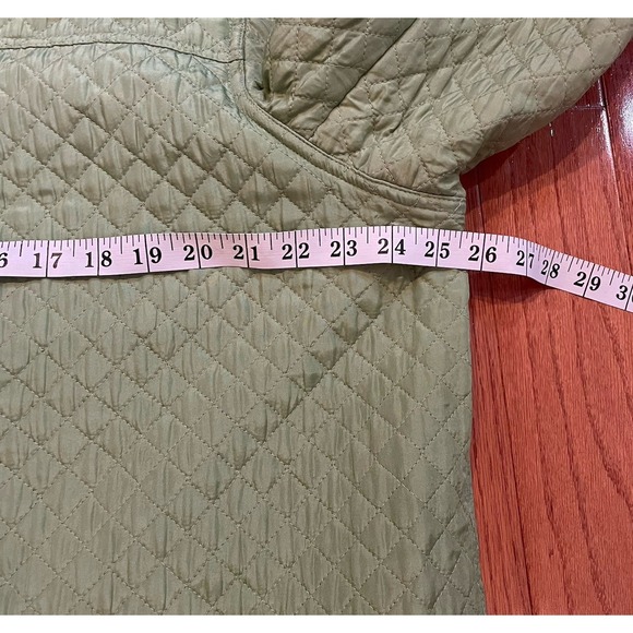 The Quacker Factory Quilted Jacket 1X Green/Pink 100% Silk Zip Embellished Coat - Picture 6 of 12